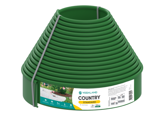 Бордюр садовий пластиковий Country Standard H100 зелений 15 м