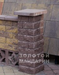 Блок декоративный для столба 300х300х100 Коричневый (четырехсторонний скол) ТМ Золотой Мандарин
