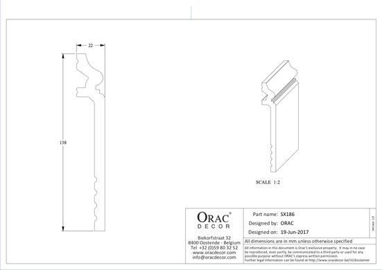 Плінтус Orac Decor SX186 CONTOUR Дюрополімерний