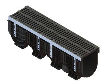 Лоток водоотводной PolyMax Drive ЛВ-20.26.30-ПП пластиковый с решеткой щелевой чугунной ВЧ кл. D(комплект) 0856034-UA