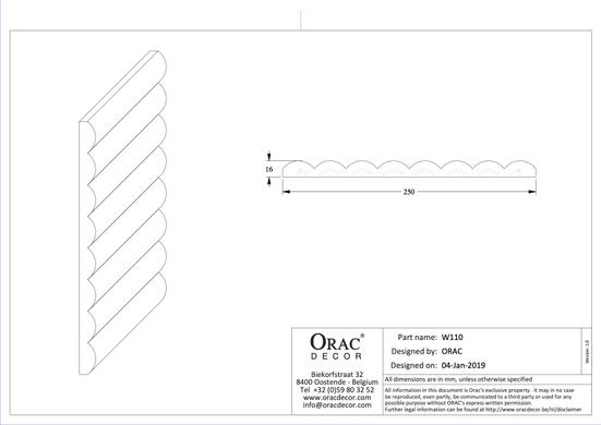 Панель 3D Orac Decor W110 HILL Полиуретановая