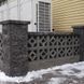 Блок декоративний для стовпа 400х400х200 мм Чорний з мармуром (чотиристоронній скол) ТМ Золотий Мандарин