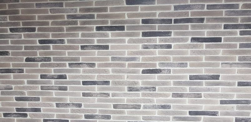 Фасадна плитка Loft Brick Лонг Форд 10 Сірий з чорними вставками 295x50 мм