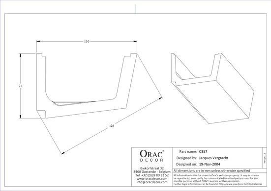 Карниз для скрытого освещения Orac Decor C357 STRAIGHT Полиуретановый