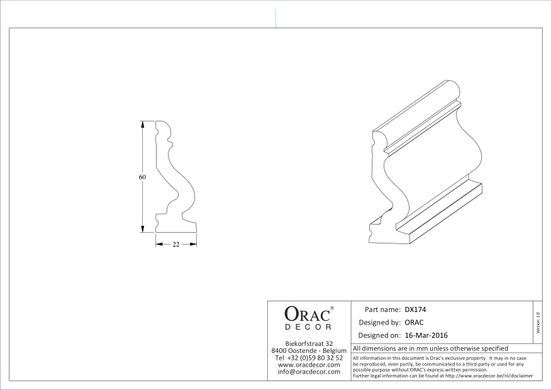Дверне обрамлення гнучке Orac Decor DX174F Дюрополімерное