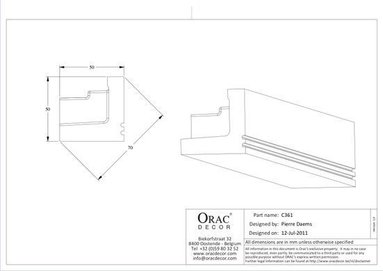 Карниз для прихованого освітлення Orac Decor C361 STRIPE Поліуретановий
