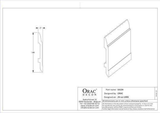 Плінтус Orac Decor SX104 Дюрополімерний