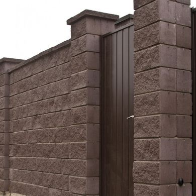 Блок декоративний 400х200х200 мм Чорний з мармуром односторонній скол