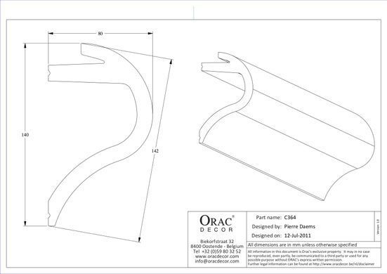 Карниз для скрытого освещения Orac Decor C364 WAVE Полиуретановый