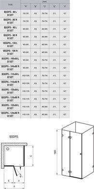 Душова кабіна BRILLIANT BSDPS-100-100 L Transparent, RAVAK