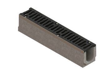 Лоток водовідвідний бетонний Mega DN110 H130 з решіткою чавунною щілинною E600