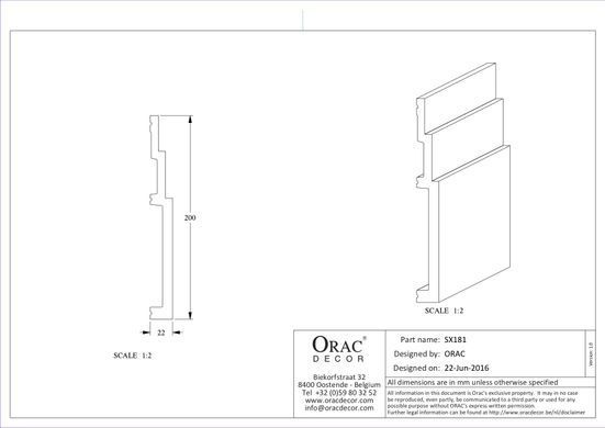 Плінтус Orac Decor SX181 HIGH LINE Дюрополімерний