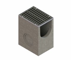 Дощоприймач бетонний Mega 510x385 H650 з решіткою чавунною щілинною E600