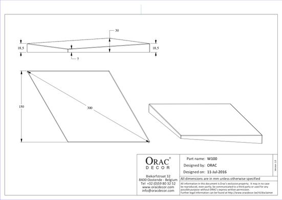 3D панель Orac Decor W100 ROMBUS Поліуретанова