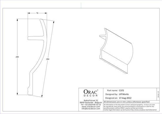Карниз для прихованого освітлення Orac Decor C372 FLUXUS Поліуретановий