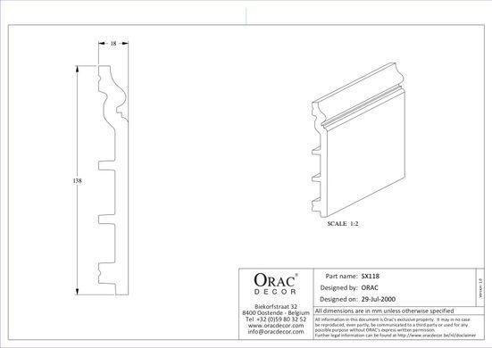 Плінтус Orac Decor SX118 CONTOUR Дюрополімерний