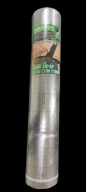 Підкладка Silent Floor IXPE 1,5 мм, 1х15 м (15 м2/рул.) фольгована чорна ANTISLIP