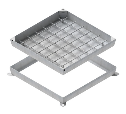 Люк технологический стальной оцинкованный Pro 900x900 Unifill H80 B125