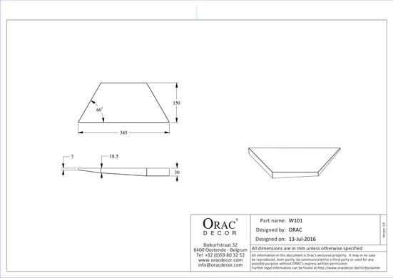 3D панель Orac Decor W101 TRAPEZIUM Поліуретанова
