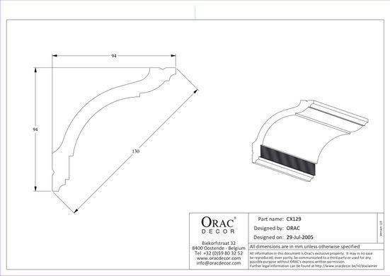 Карниз с орнаментом Orac Decor CX129 Дюрополимерный