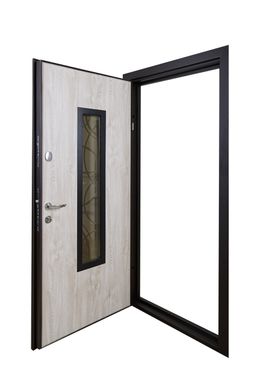 Входные двери модель Solid Glass (цвет Ral 8022T) комплектация Defender [Складская программа]