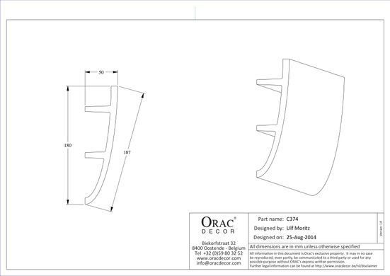 Карниз для скрытого освещения Orac Decor C374 ANTONIO Полиуретановый