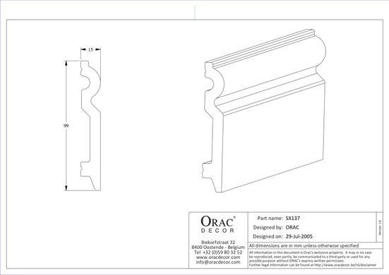 Плінтус Orac Decor SX137 Дюрополімерний