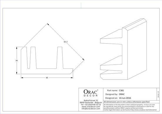 Карниз для прихованого освітлення Orac Decor C381 L3 Linear Led Lighting Поліуретановий