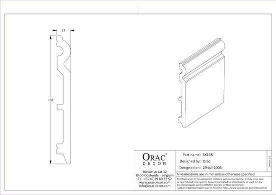 Плінтус гнучкий Orac Decor SX138F Дюрополімерний