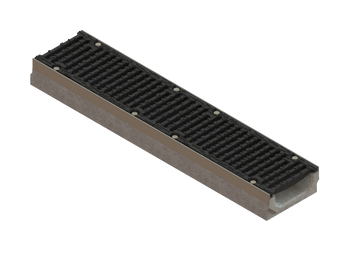 Лоток водоотводный бетонный Pro DN150 H100 с решеткой чугунной щелевой D400