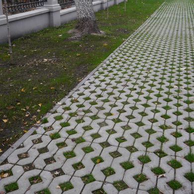 Тротуарная плитка Решетка Парковочная 80 мм Серый ТМ Золотой Мандарин
