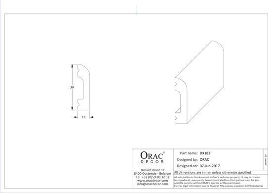 Плінтус Orac Decor SX182 CASCADE Дюрополімерний