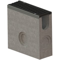 Пескоуловитель бетонный Mega DN110 H500 раструб 160 с решеткой чугунной щелевой E600