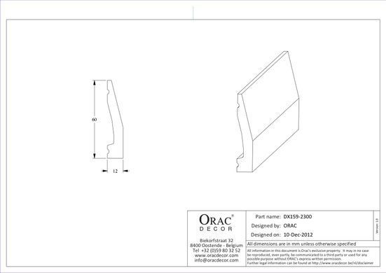 Плінтус Orac Decor SX159 Дюрополімерний