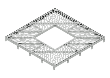 Решётка приствольная стальная оцинкованная 1200x1200 с квадратным отверстием рамка тип 2