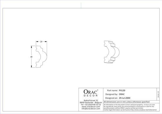 Молдинг гладкий Orac Decor PX120 Дюрополимерный