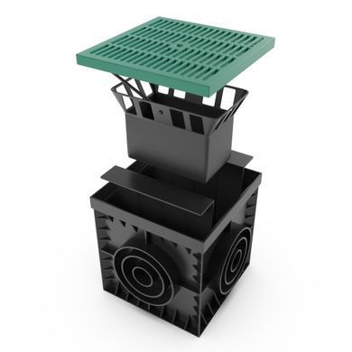 Дождеприемник пластиковый Base 300х300 черный