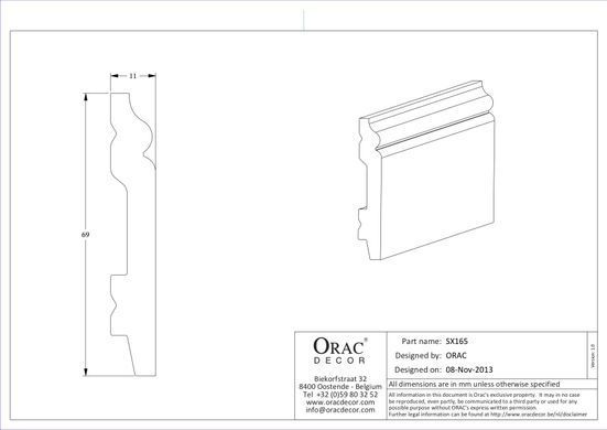 Плінтус Orac Decor SX165 CONTOUR Дюрополімерний