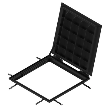 Люк технологічний відкидний сталевий фарбований чорний Base 600x600 Plate A15