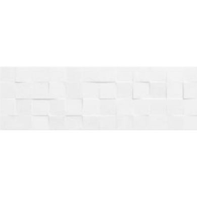 Плитка Simple Art 20x60 White Glossy Structure Cubes Cersanit