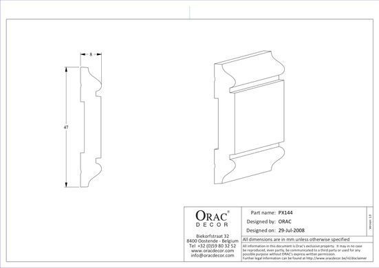 Молдинг гладкий гнучкий Orac Decor PX144F Дюрополімерний
