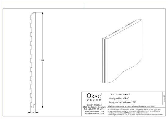 Молдинг профільний Orac Decor PX147 Дюрополімерний