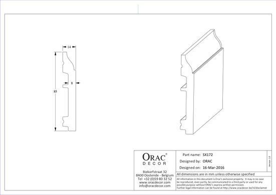 Плінтус Orac Decor SX172 Дюрополімерний
