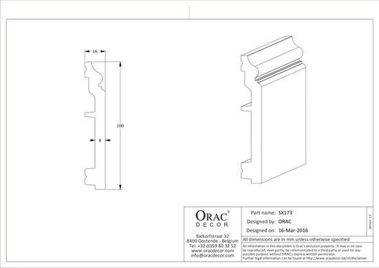 Плінтус Orac Decor SX173 CONTOUR Дюрополімерний