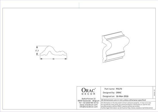 Молдинг гладкий гнучкий Orac Decor PX175F Дюрополімерний