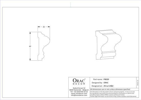 Молдинг гладкий гнучкий Orac Decor P8020F Поліуретановий