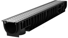 Комплект: лоток водоотводный Ecoteck Standart DN 100.125 h129 с решеткой 100 стальная штампованая (с отверстиями)