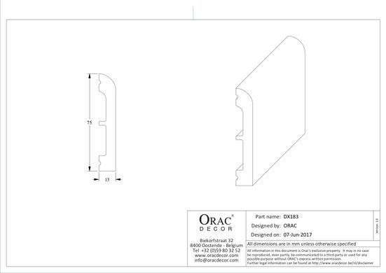 Плінтус гнучкий Orac Decor SX183F CASCADE Дюрополімерний