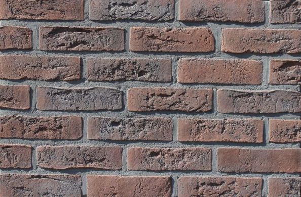 Фасадная плитка Loft Brick Бельгийский 02 Коричнево-бордовый с подпалом 240x71 мм 