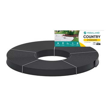 Бордюр садовий пластиковий Country Standard H100 чорний 200 м